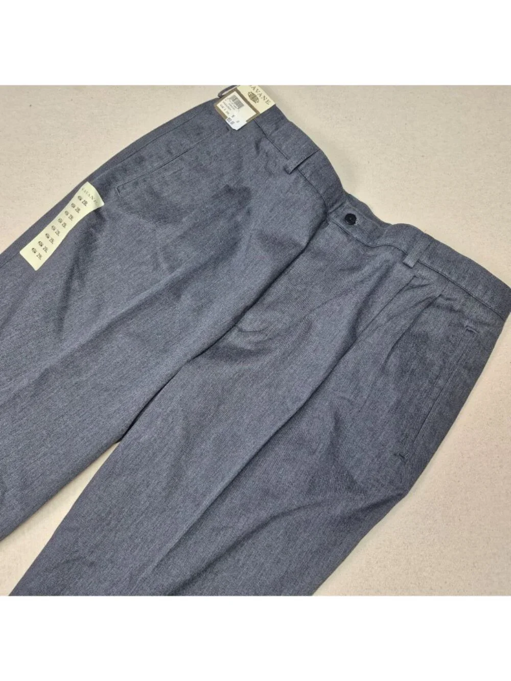Savane by Farah Men's Pleated Turn-Up Charcoal Gray Dress Pants Sz 40/29 VTG NWT